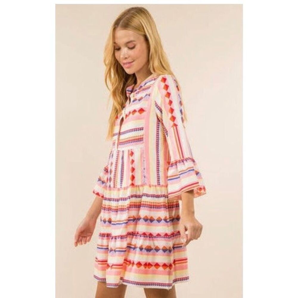 Collection Cezele Colorful baby doll dress, bohemian chic size M